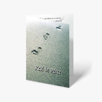 footprints in the sand greeting card