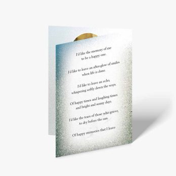 a card with a poem about the person