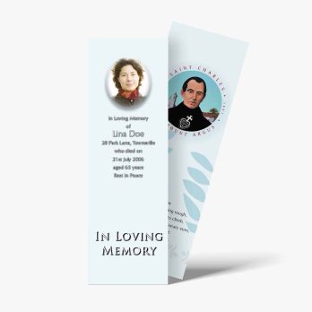 a bookmark with a photo of a woman and a man