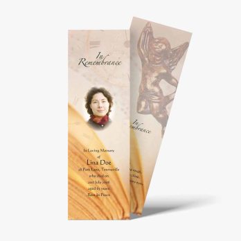 a bookmarks with a photo of a woman on it