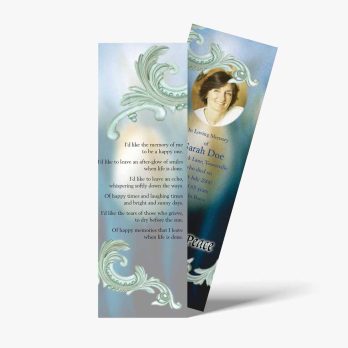 a bookmarks with a photo of a woman on it