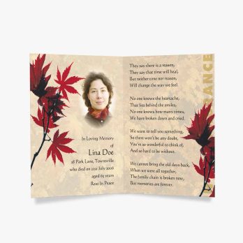 a red maple leaf funeral card, transparent png download