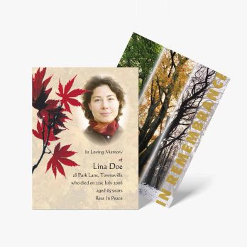 fall memorial cards