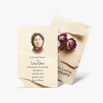 funeral cards with photos of the deceased