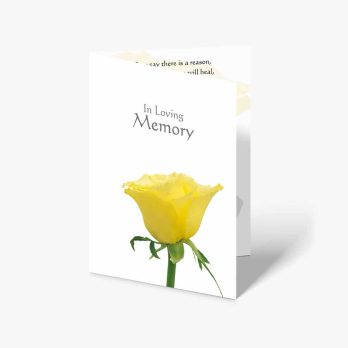 yellow rose memorial card