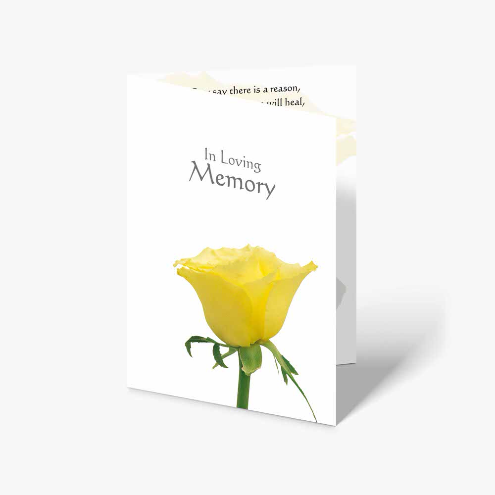 yellow rose memorial card