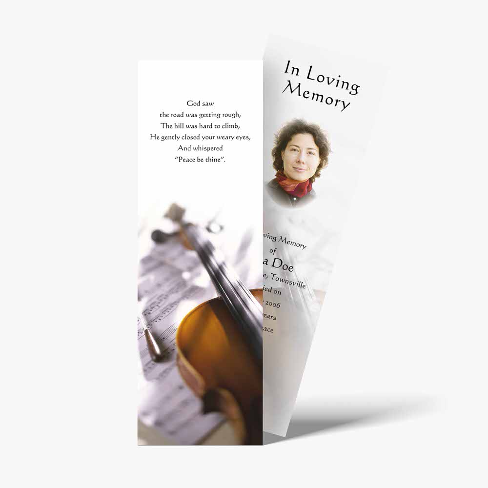 a violin bookmark template
