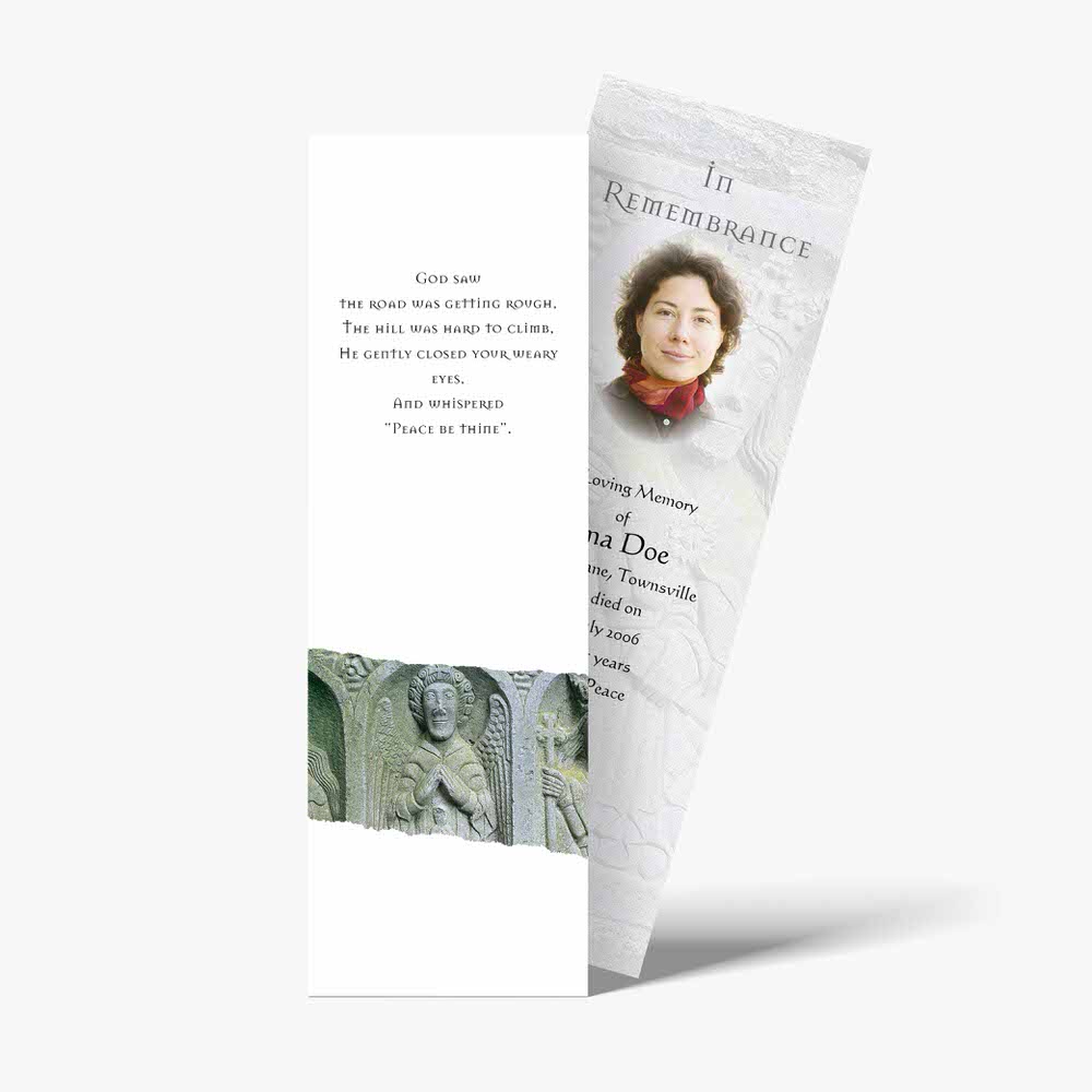 a bookmark with a picture of a woman on it