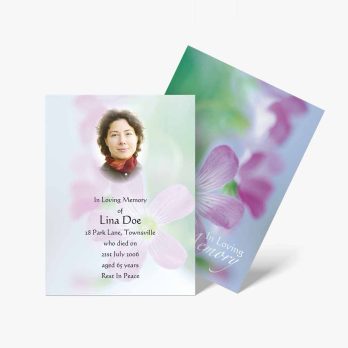 memorial cards with flowers