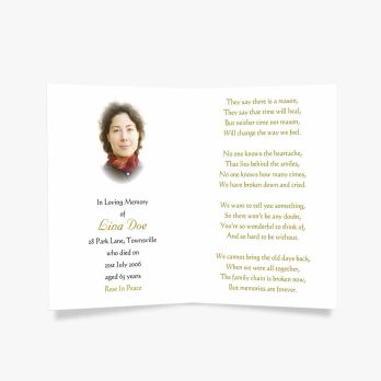 memorial card template - funeral card template