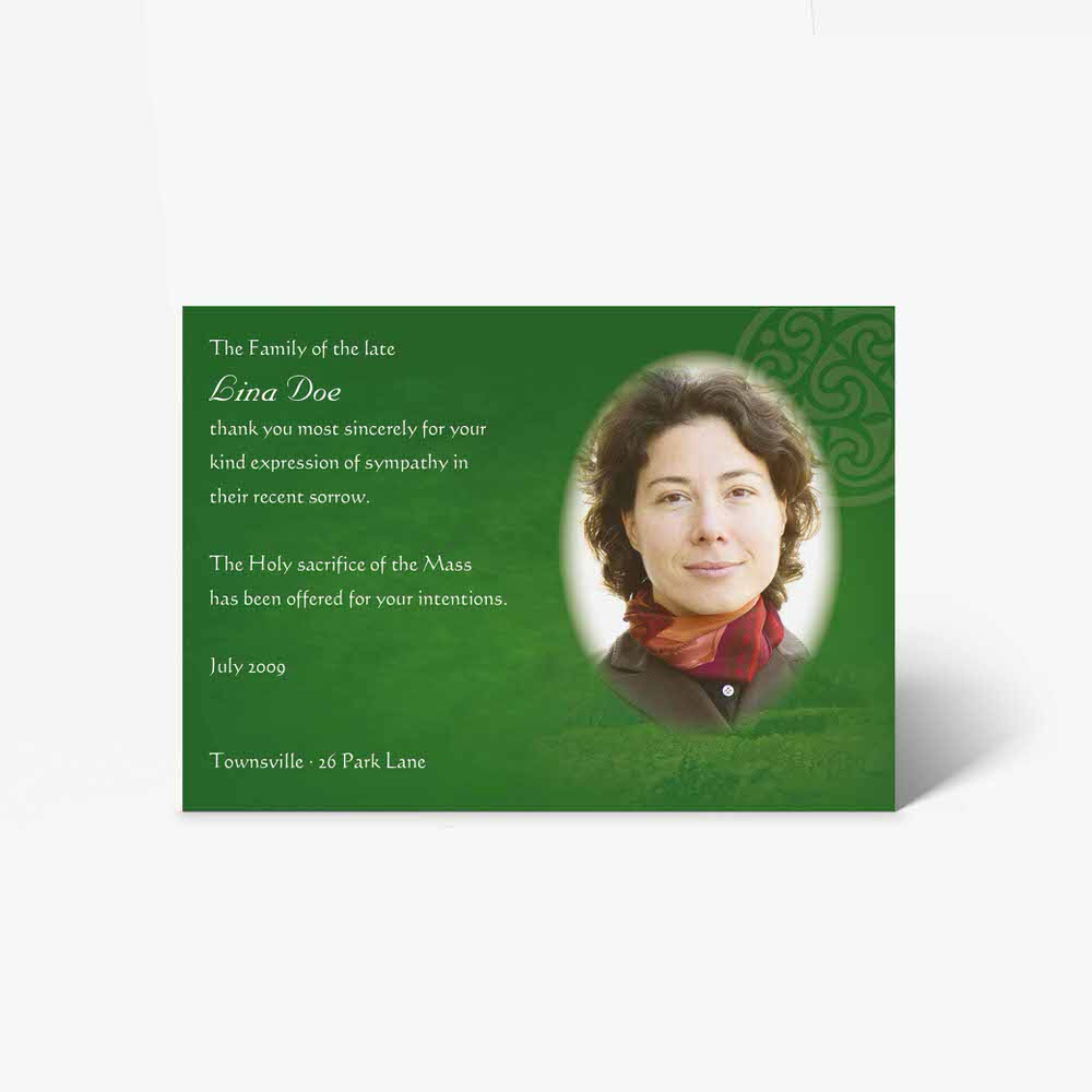 celtic funeral card template