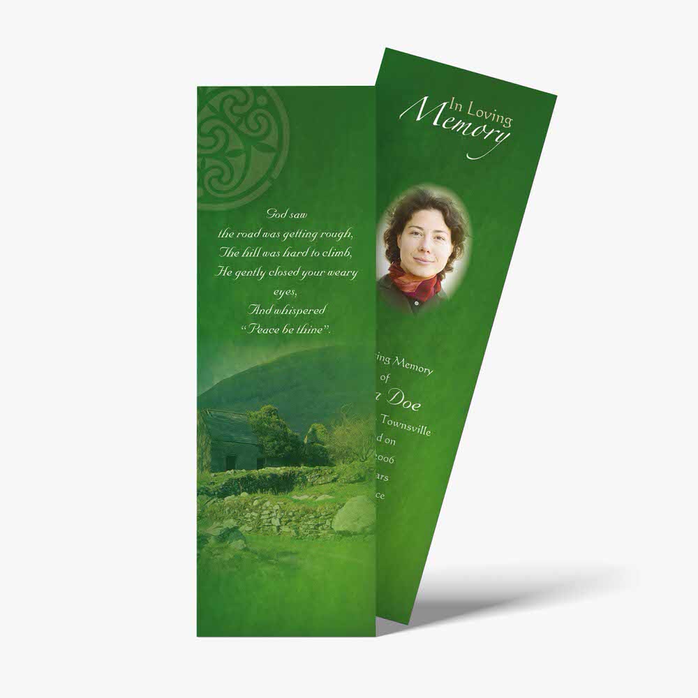 celtic funeral bookmarks template