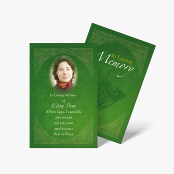 celtic funeral card template