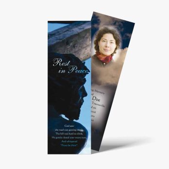 a bookmark with a photo of a person on it