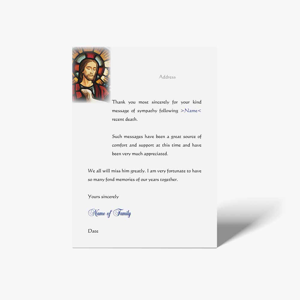 thank you card with jesus image