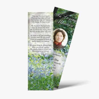 a bookmark with a photo of a woman in the middle