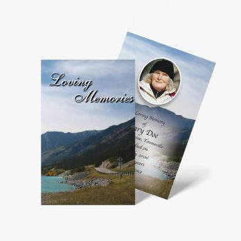 mountain view funeral card template