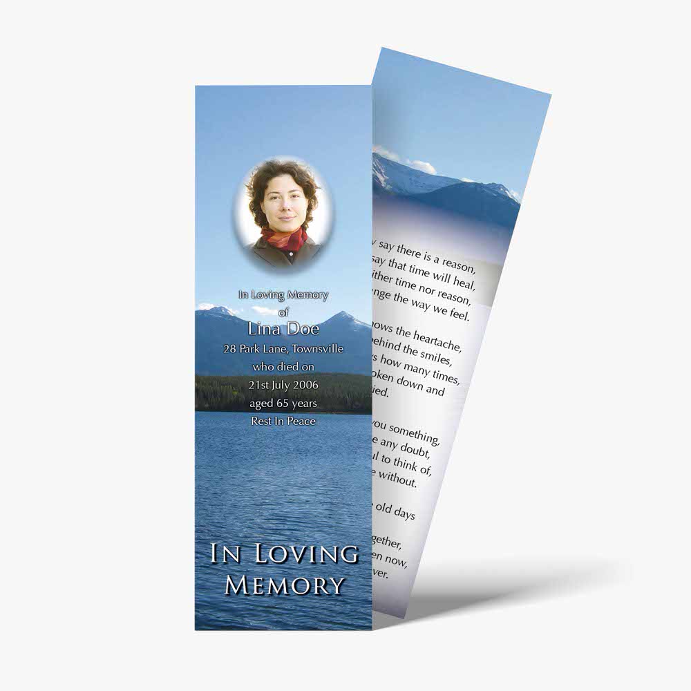 mountain lake bookmark template