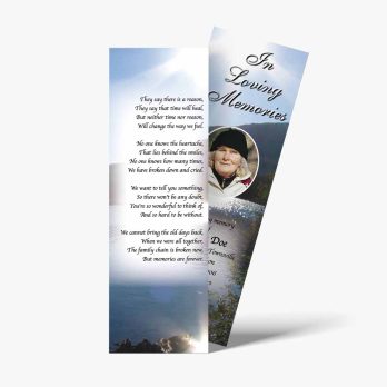 a bookmark with a photo of a man on a mountain