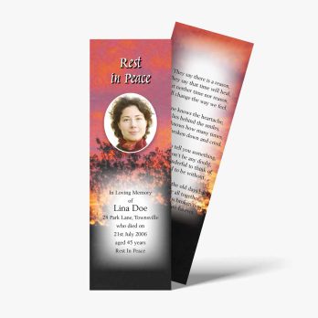 a bookmark with a photo of a woman on it