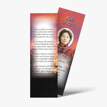 a bookmark with a photo of a woman in a sunset