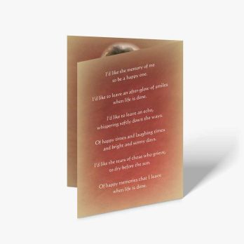 a card with a poem on it