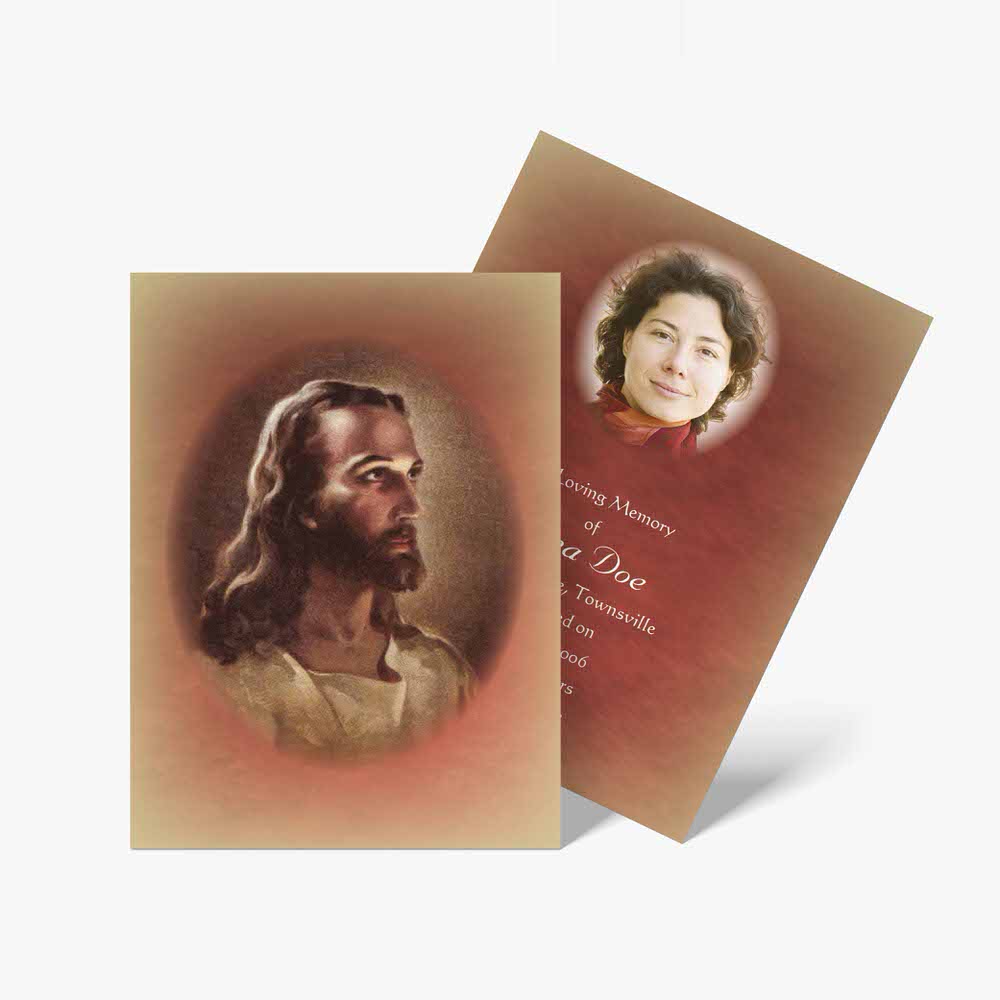 a religious card with jesus on it