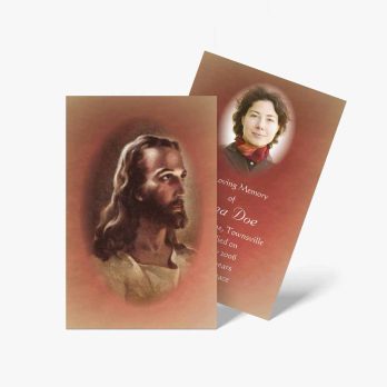 a religious card with a picture of jesus