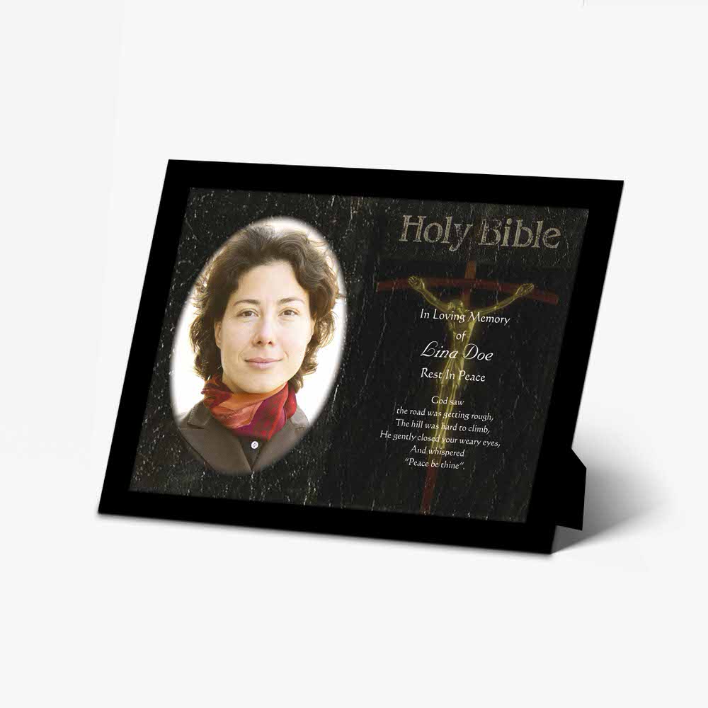 holy bible memorial photo frame