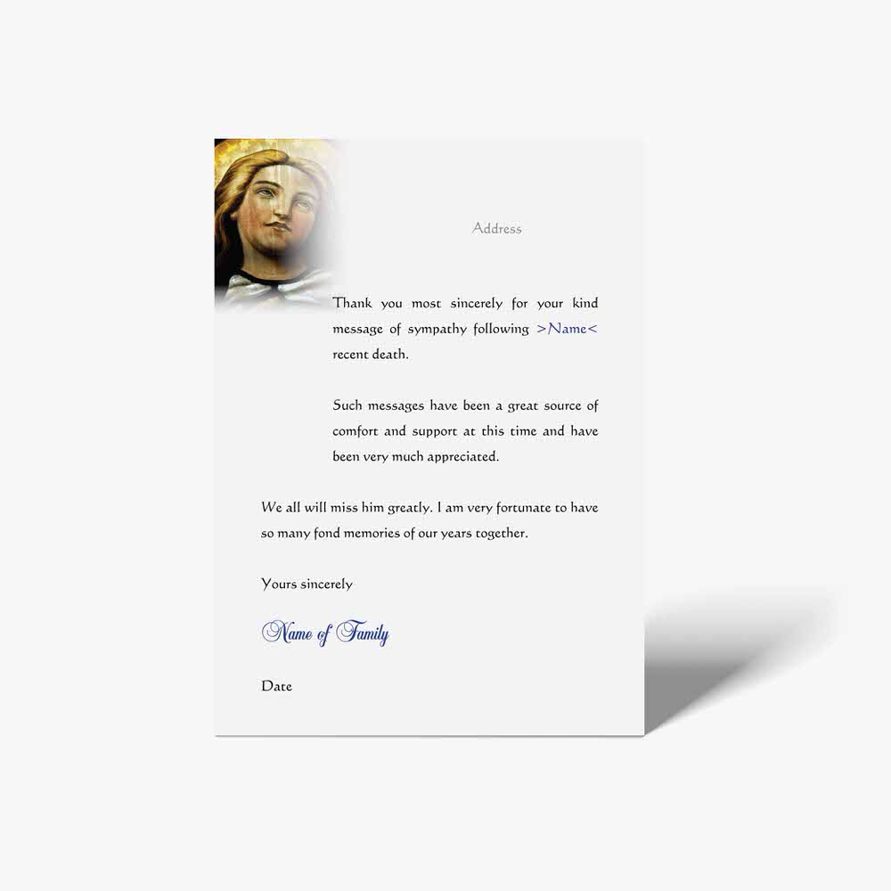 a thank card with a picture of jesus