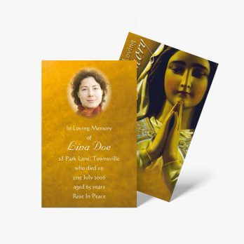 funeral cards with images of the holy mother