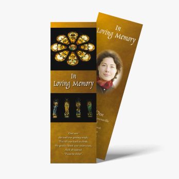 a bookmark with a picture of a woman and a gold background