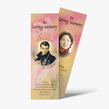 a bookmark with a photo of a woman and a man