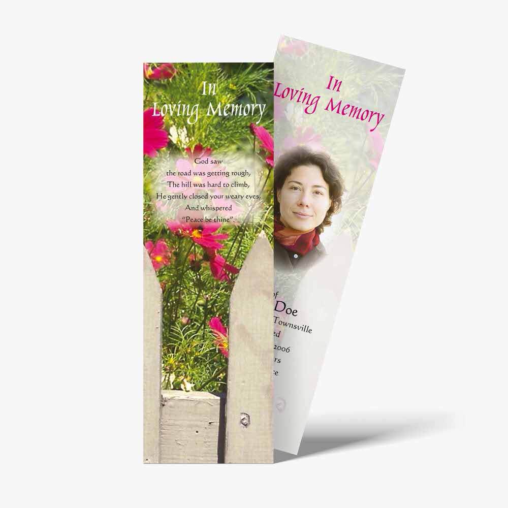 a bookmarks with a picture of a woman and flowers