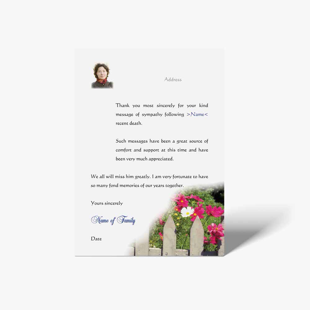 thank you letter for a flower garden