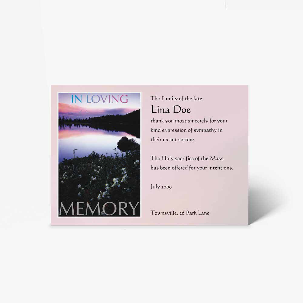 memorial card template - in loving memory