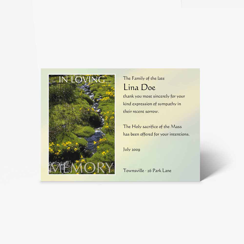 in loving memory of line doe memorial card