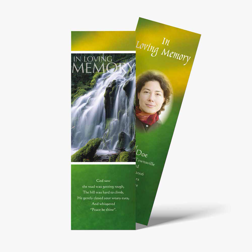 green memorial bookmark template