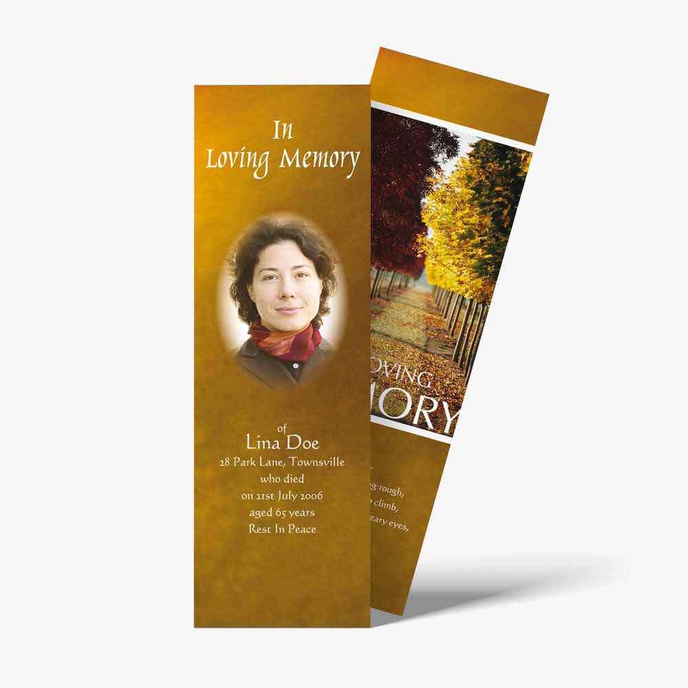 funeral bookmarks template