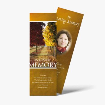 a bookmark with a photo of a woman in a field