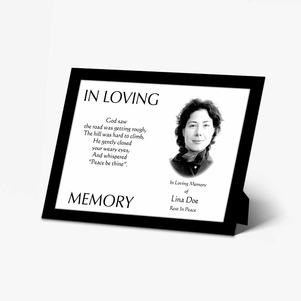 in loving memory - black and white photo frame