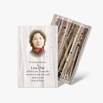 birch tree memorial card