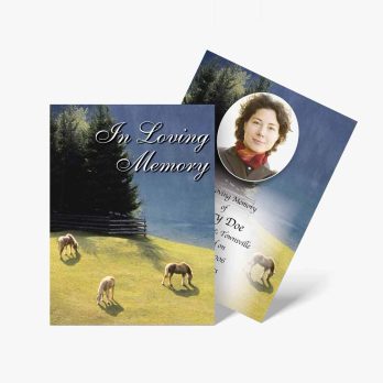 funeral cards with sheep in the field