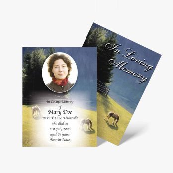 memorial cards with pictures of animals