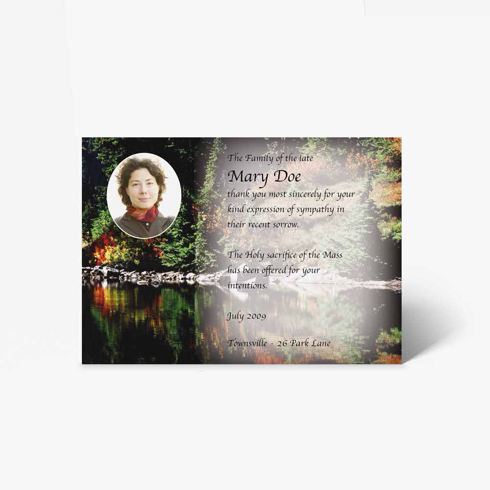 forest memorial card template