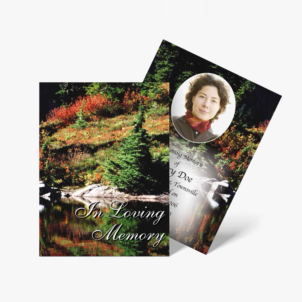 forest memorial card template