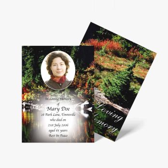 forest memorial card template