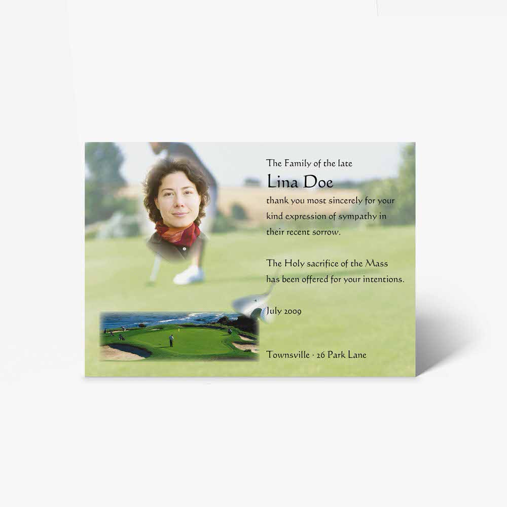 golf memorial card template
