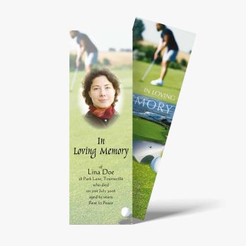 golf memorial bookmarks template