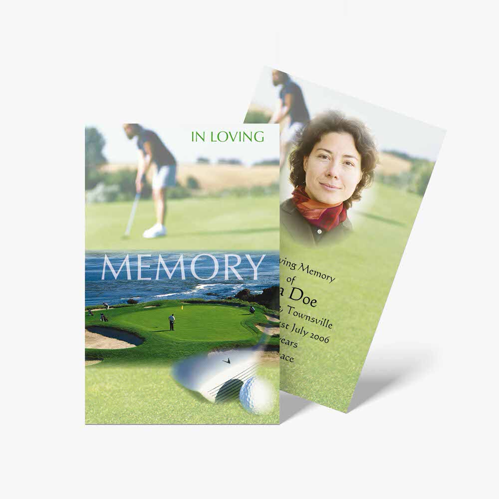 golf memorial card template